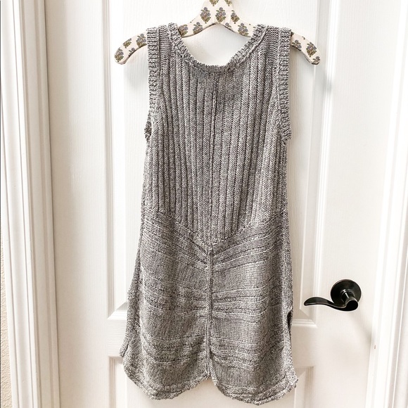 Anthropologie Sparrow Marbled Gray Sleeveless Tunic Sweater Size Small - Picture 2 of 5